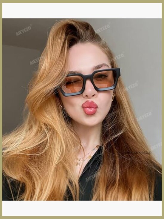 Square Thick Frame Sunglasses Unisex Retro Shades Designer Style